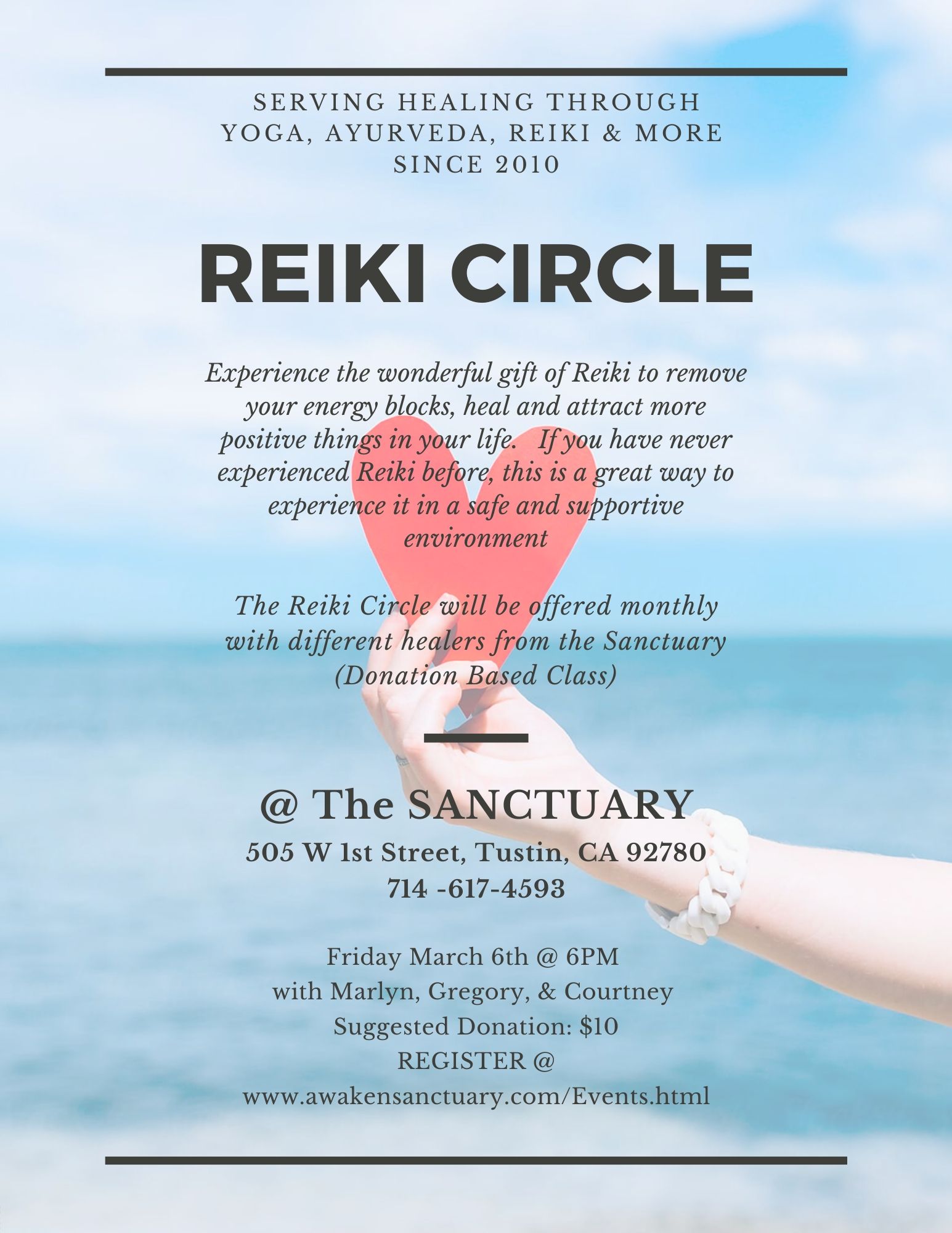 Reiki Circle At The Sanctuary Yoga Studio